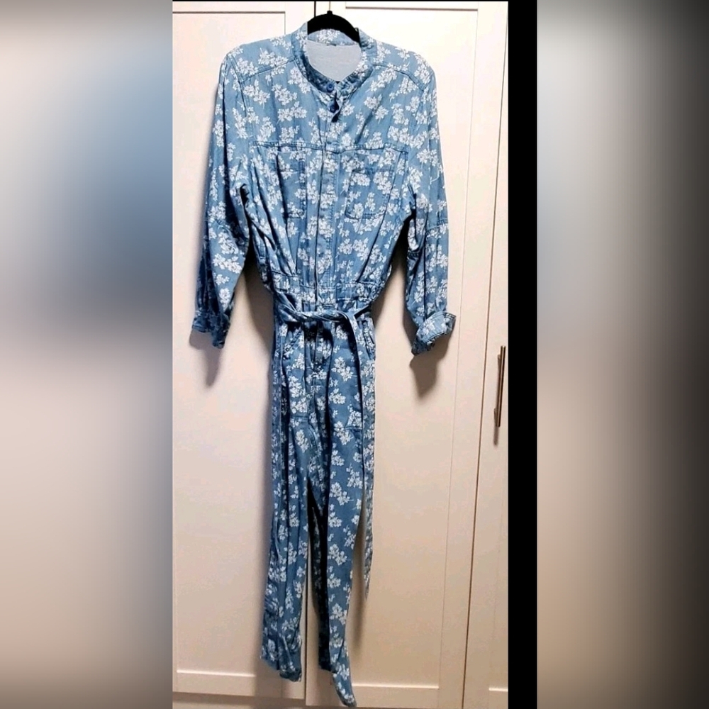 Floral Denmin Blue Jumpsuit
